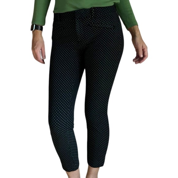 Gap Womens 6 Black Polka Dot Signature Skinny Ankle Pant Stretch Mid Rise Comfy - Picture 10 of 12
